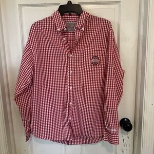 Varsity OSU Ohio State Buckeyes Long Sleeve Cotton Check Shirt Men's Medium